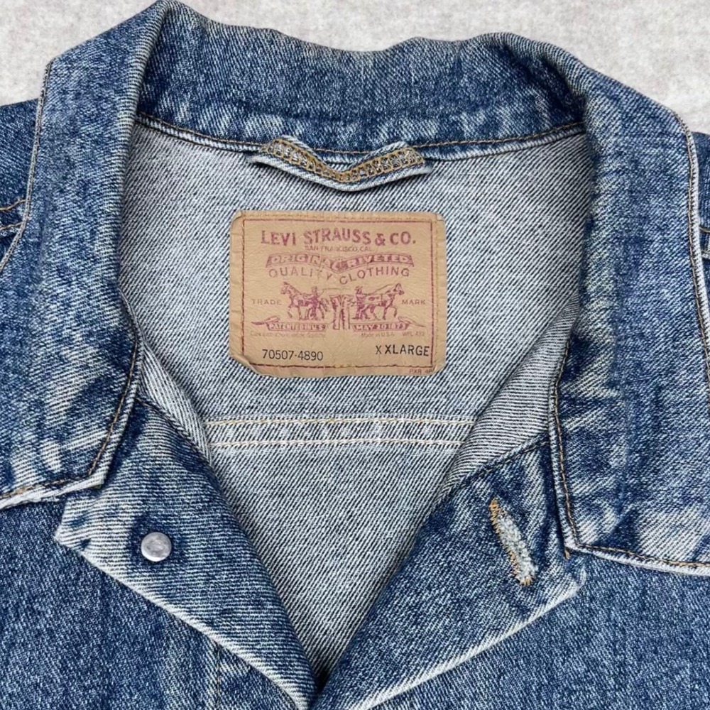 Levi's 70507-4890 Denim Jacket Mens XXL Blue Rare Vintage Made in USA Trucker - Picture 3 of 11